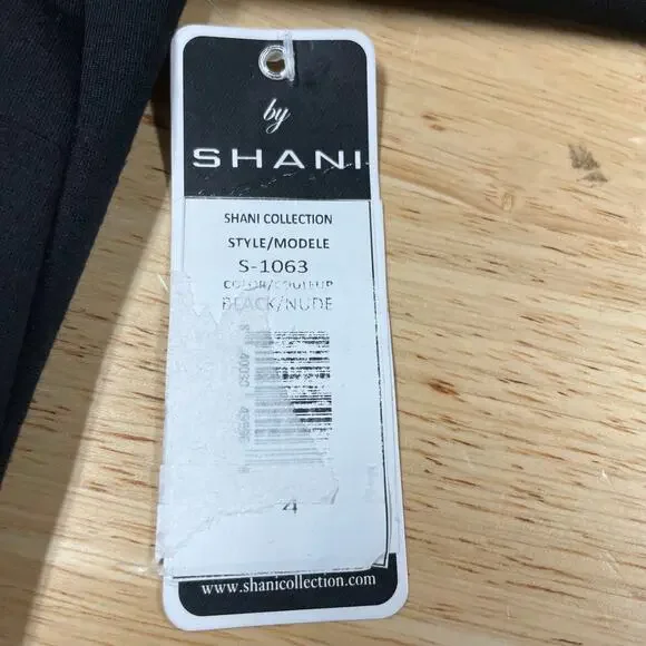 Shani NWT Laser Cut Ponte Fit & Flare Black Nude Dress Size 4 Floral Half Sleeve - Picture 5 of 10